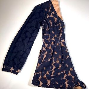 L”Atiste Navy Tan Lace Romper -Small